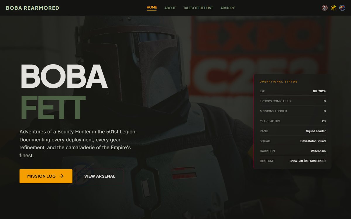 ms2fett.com: The home page of the live site.